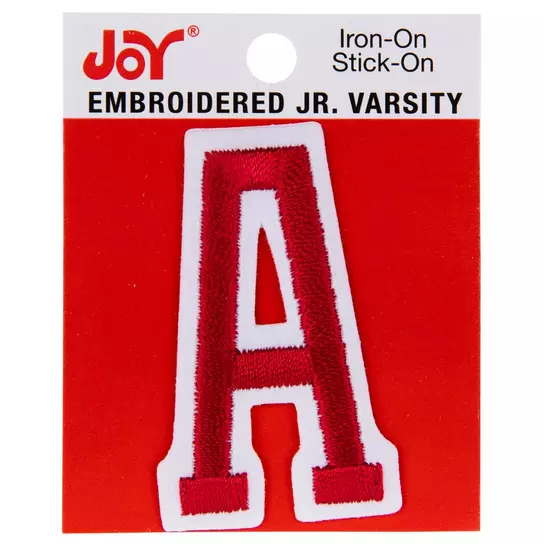 Red Junior Varsity Letter Iron-On Patch P - 2