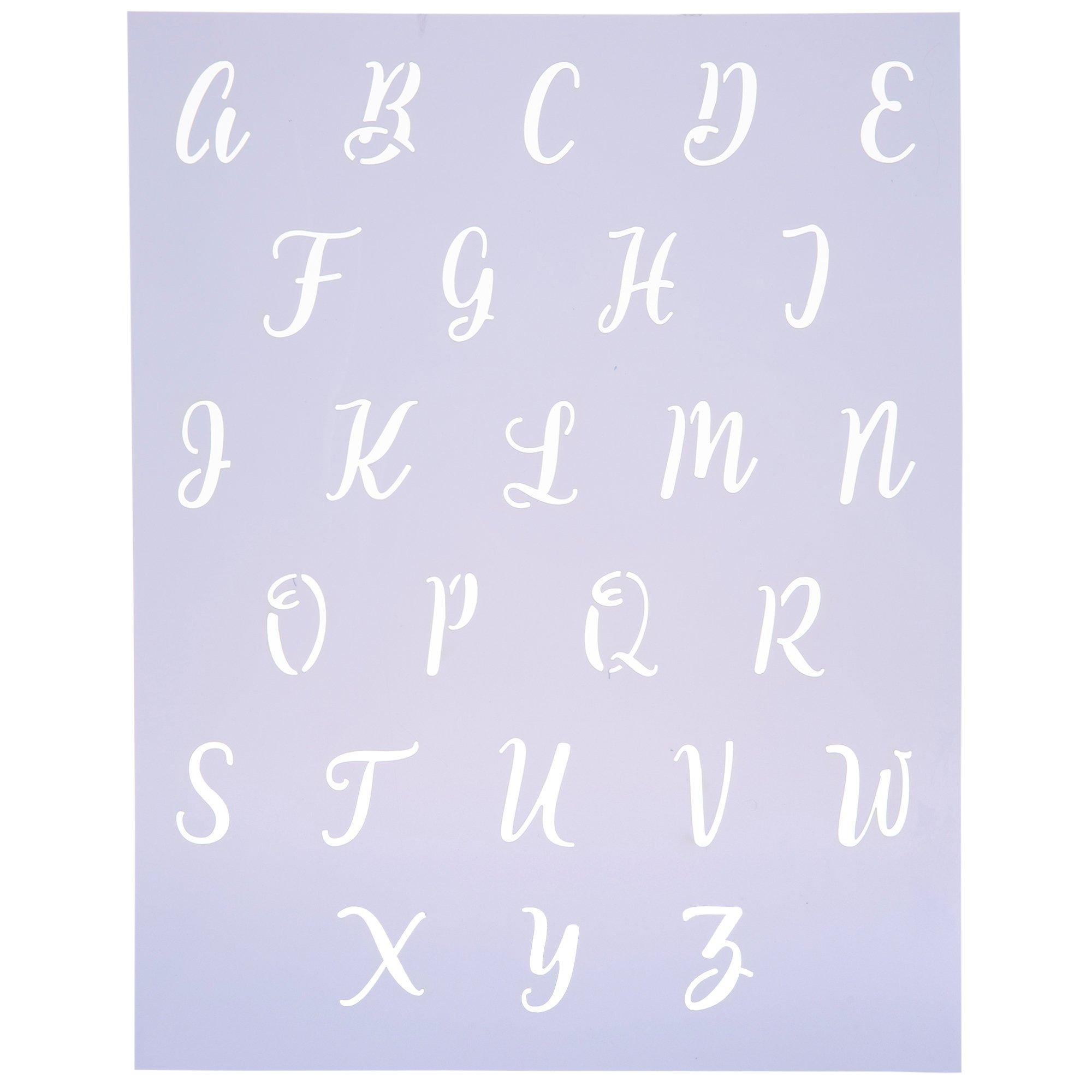 Script Uppercase Letter Alphabet Stencil Hobby Lobby 1927144