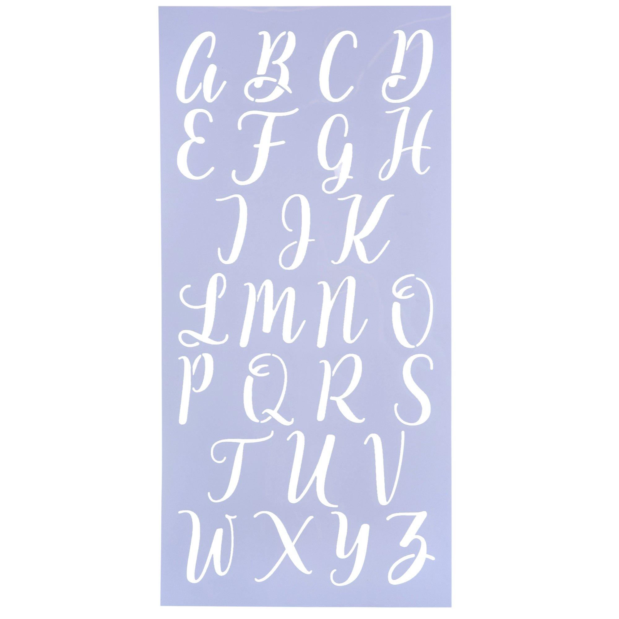 Script Uppercase Letter Alphabet Stencil Hobby Lobby 1927177