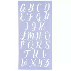 Uppercase Simple Script Alphabet Stencils, Hobby Lobby