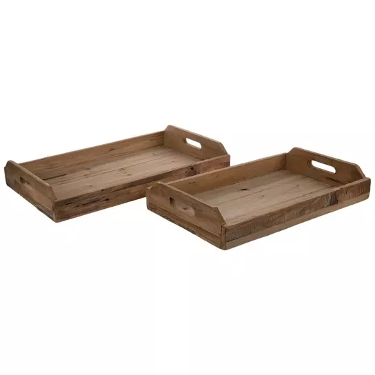 Brown Rectangle Wood Tray Set | Hobby Lobby | 1927920
