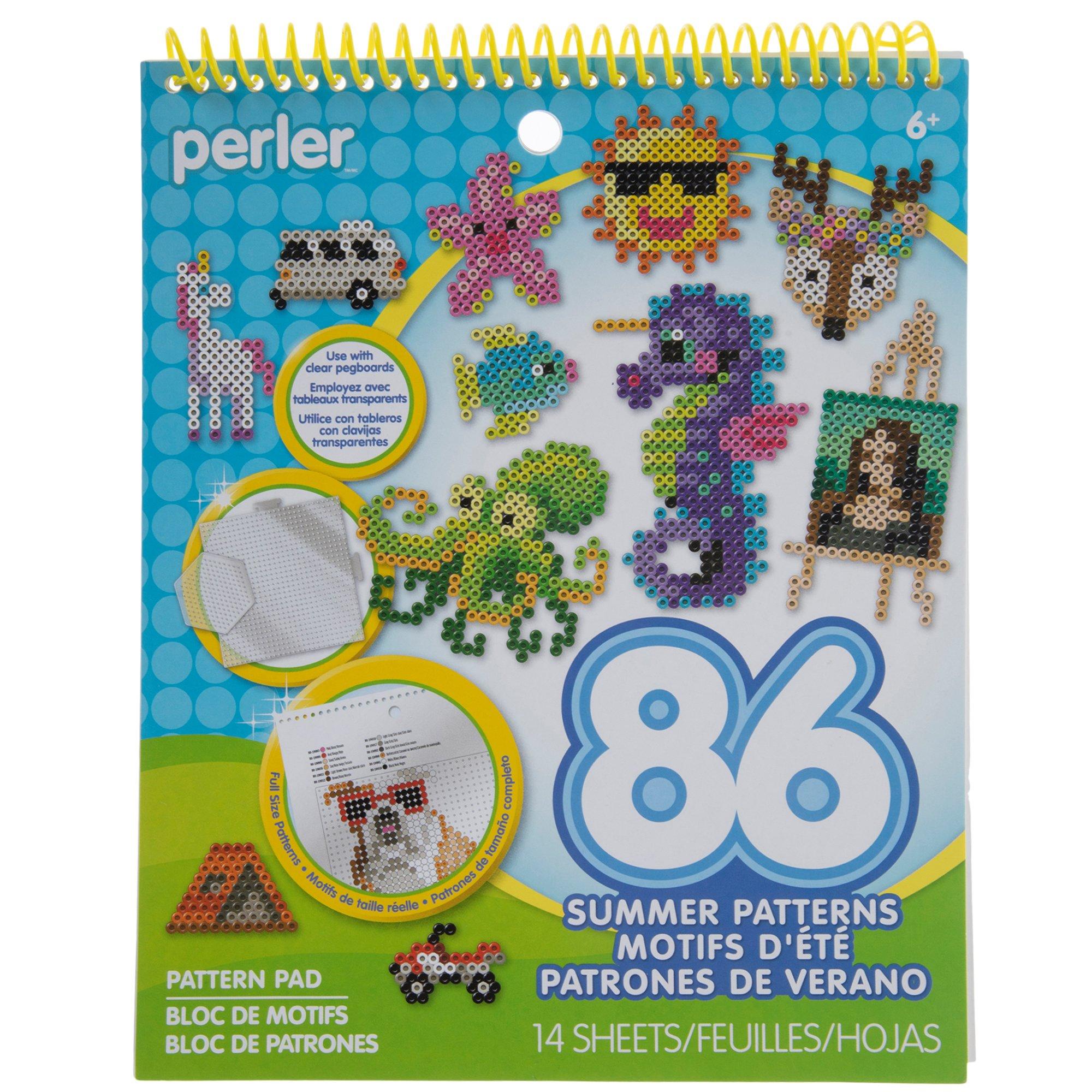 Perler Instruction Pad for Fuse Beads, 86 Patterns, Summertime Fun Piece