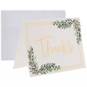 Green & Gold Thank You Cards