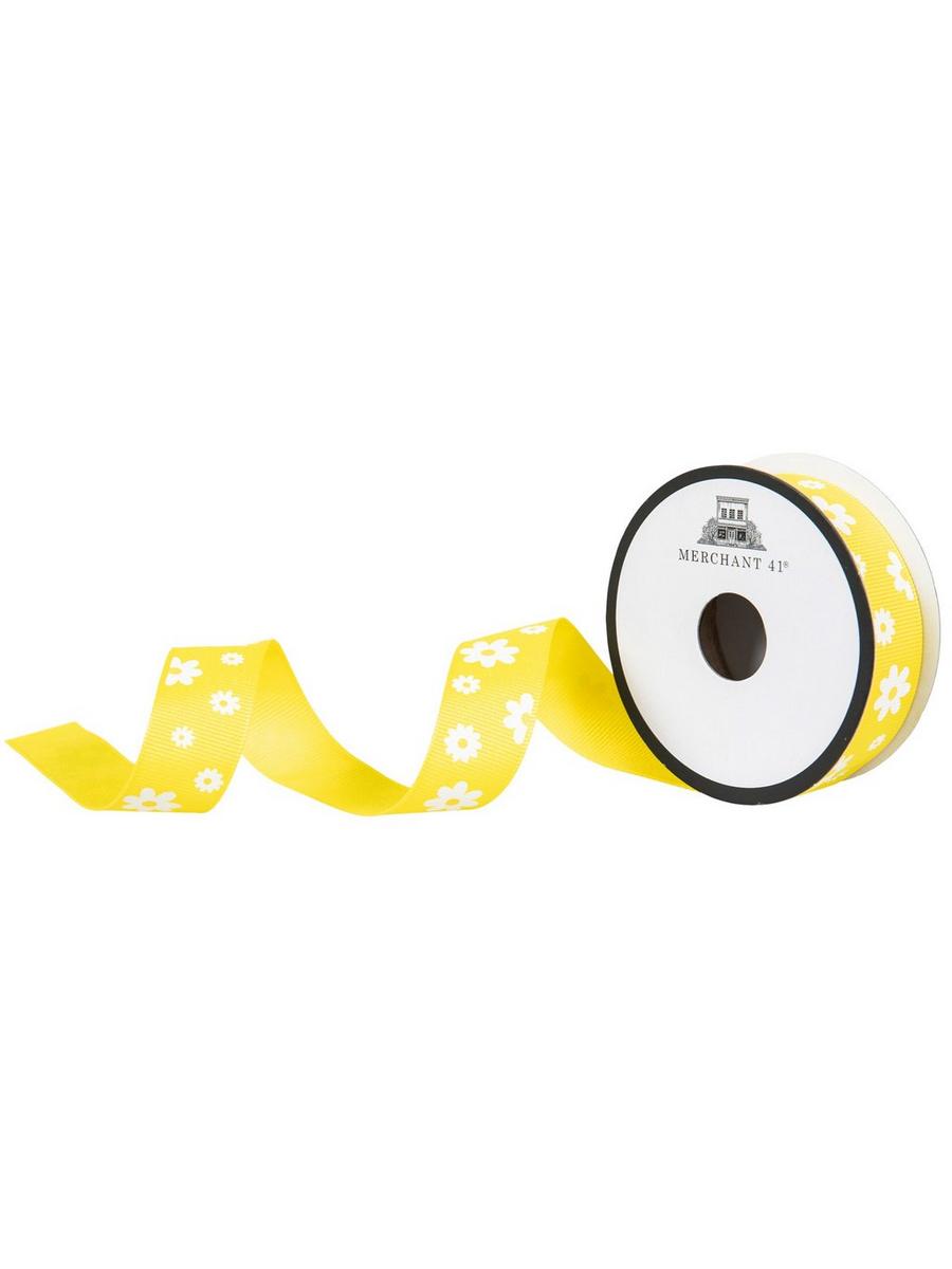Yellow Daisy Grosgrain Ribbon - 7/8