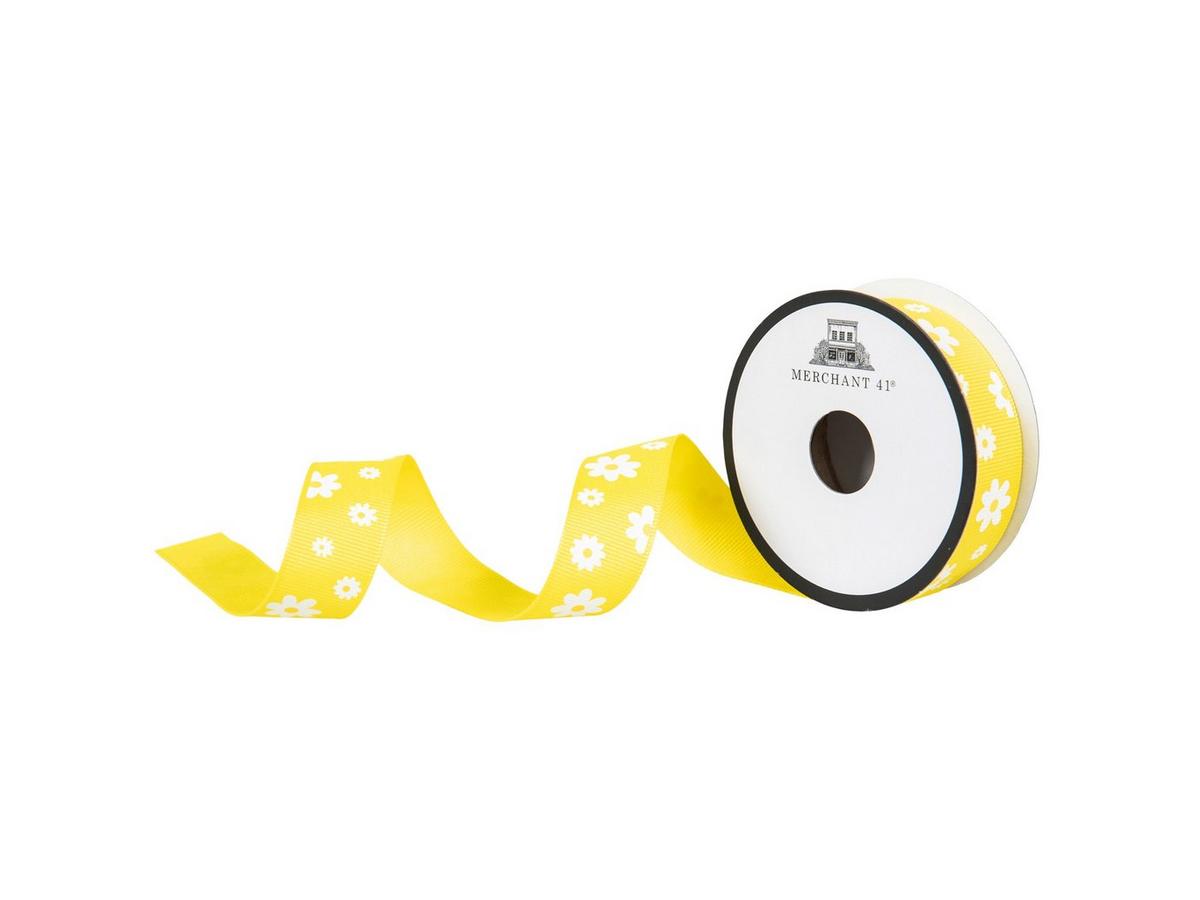 Yellow Daisy Grosgrain Ribbon - 7/8