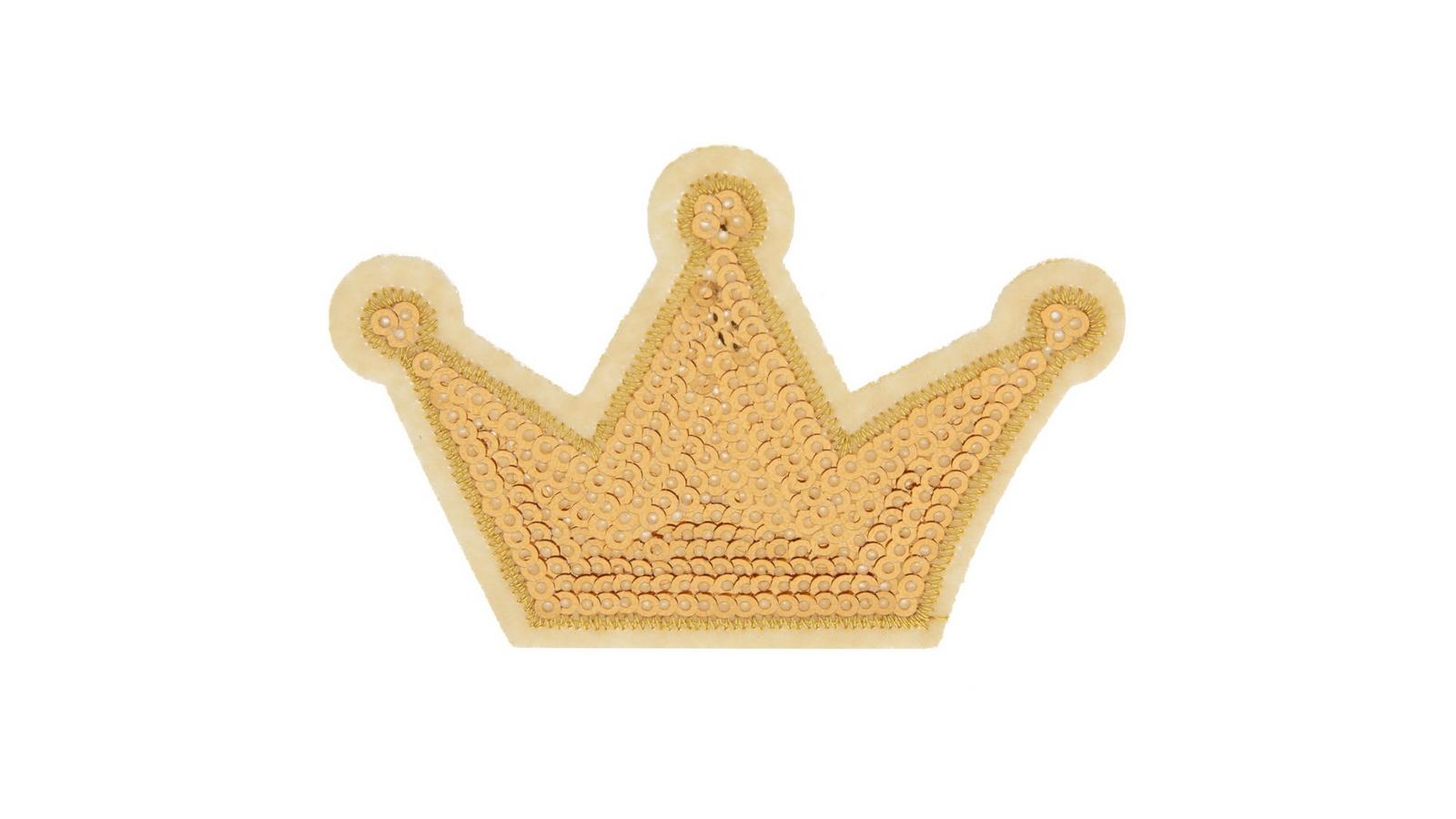 Gold Sequin Crown Iron-On Patch | Hobby Lobby | 1932383