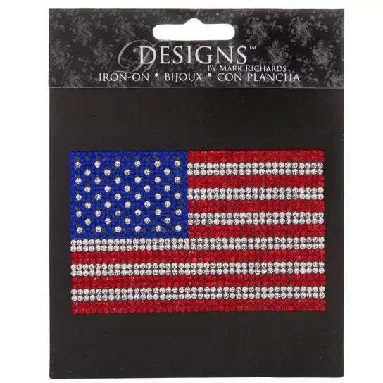 American Flag Rhinestone Iron-On Applique, Hobby Lobby