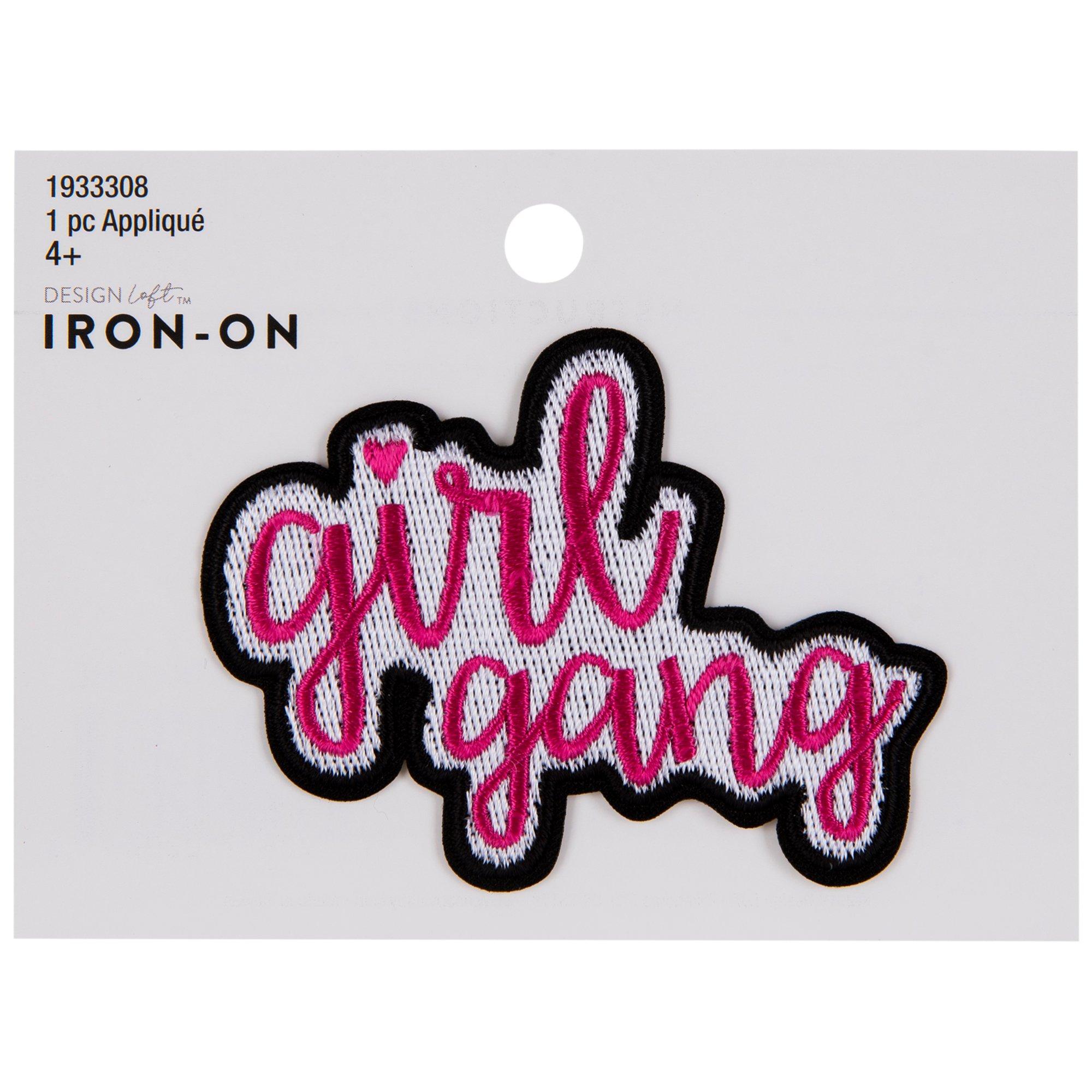 Pink Glitter Barbie Silhouette Iron-On Patch
