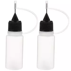 MYYZMY 5 Pcs Precision Tip Applicator Bottles, 4 Ounce Needle Tip Bottle,  with 2 Pcs Mini Funnel, White Lid