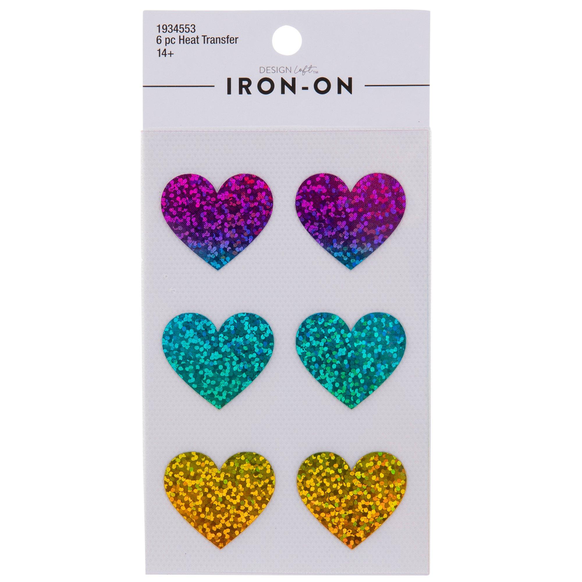 Heart Iron On, Glitter Heart Iron on Transfer, Heart Iron on Patch, Heart  Iron on Decal, Valentine's Day Iron On 