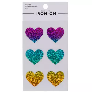 Iridescent Rainbow Heart Iron-On Transfers