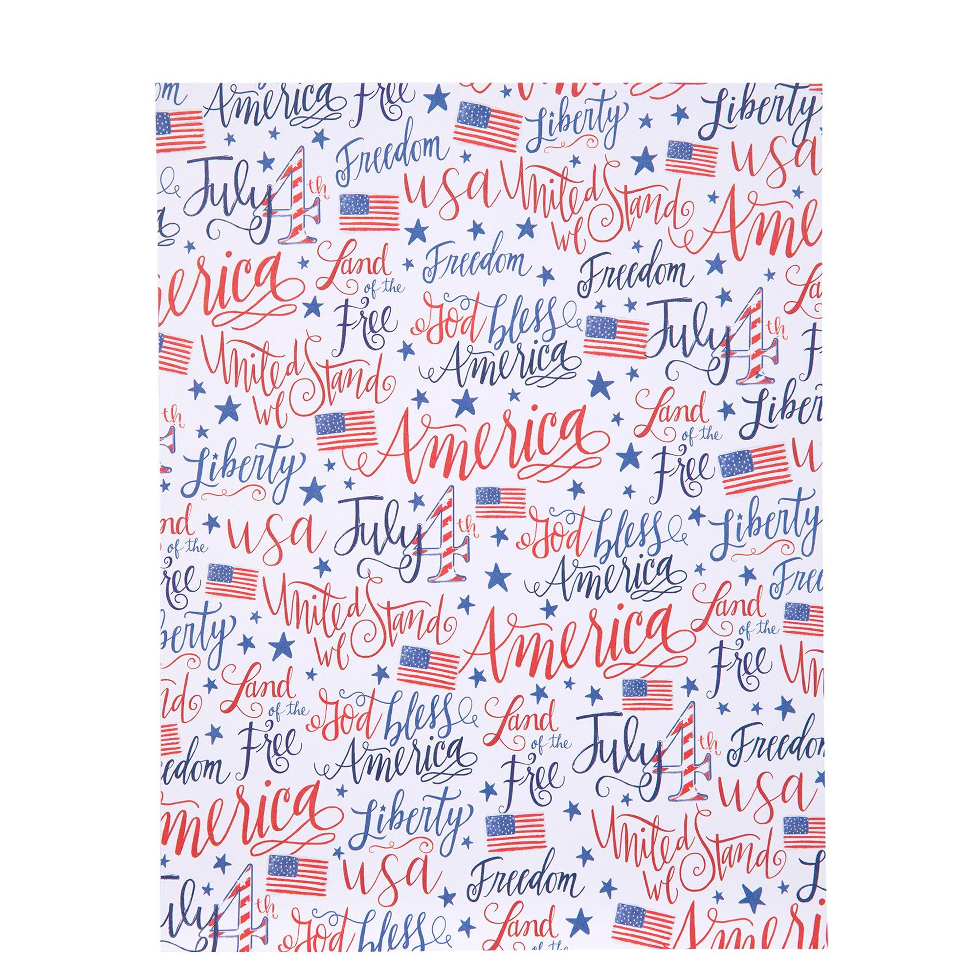 July 4th American Flag Scrapbook Paper 8 1/2" x 11" Hobby Lobby