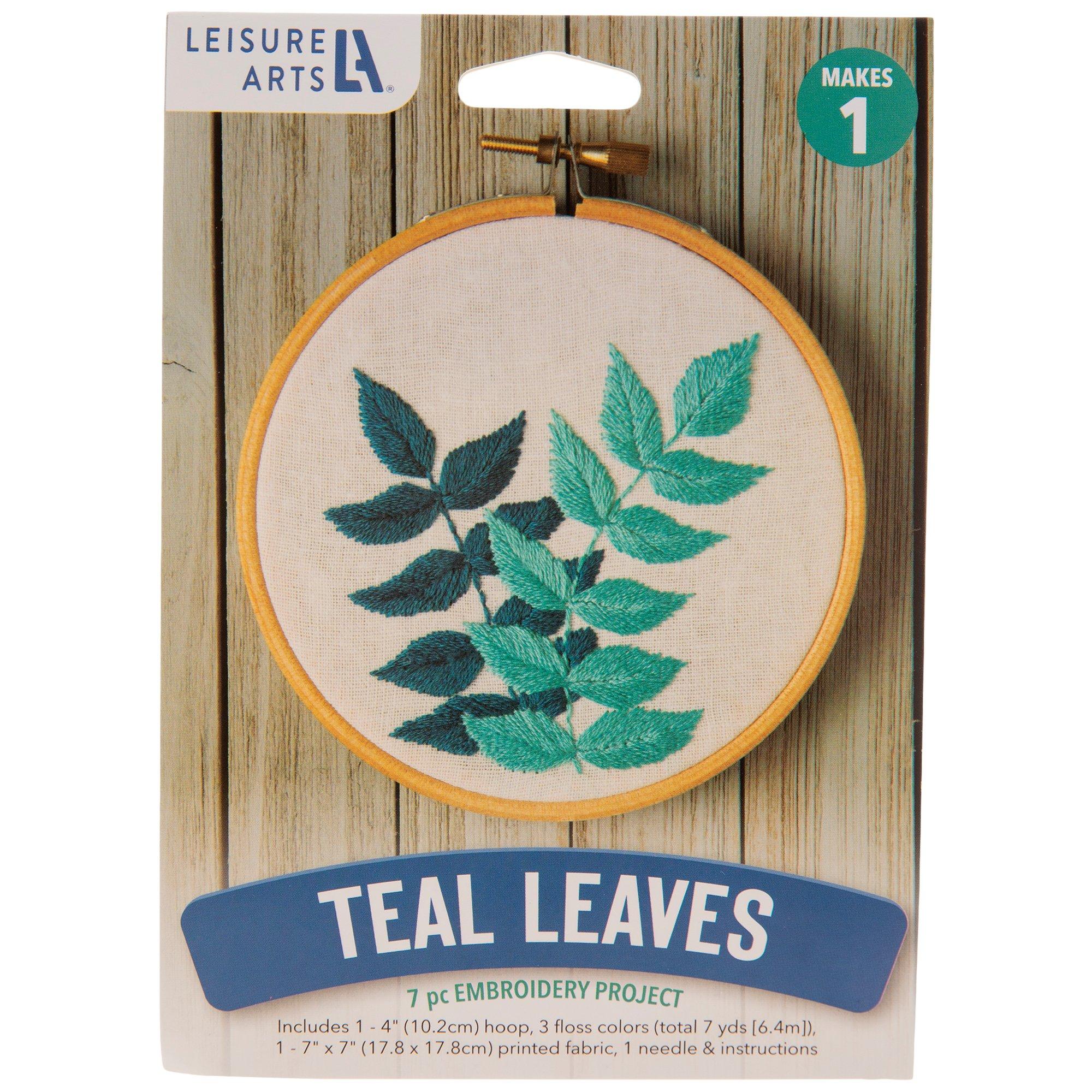 Teal Leaves Embroidery Kit Hobby Lobby 1936798