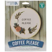 Coffee Please Embroidery Kit