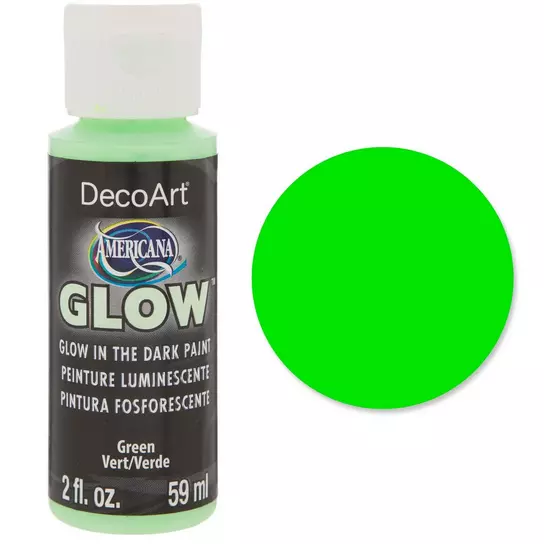 Decoart Americana Glow in The Dark Paint 2oz-Green