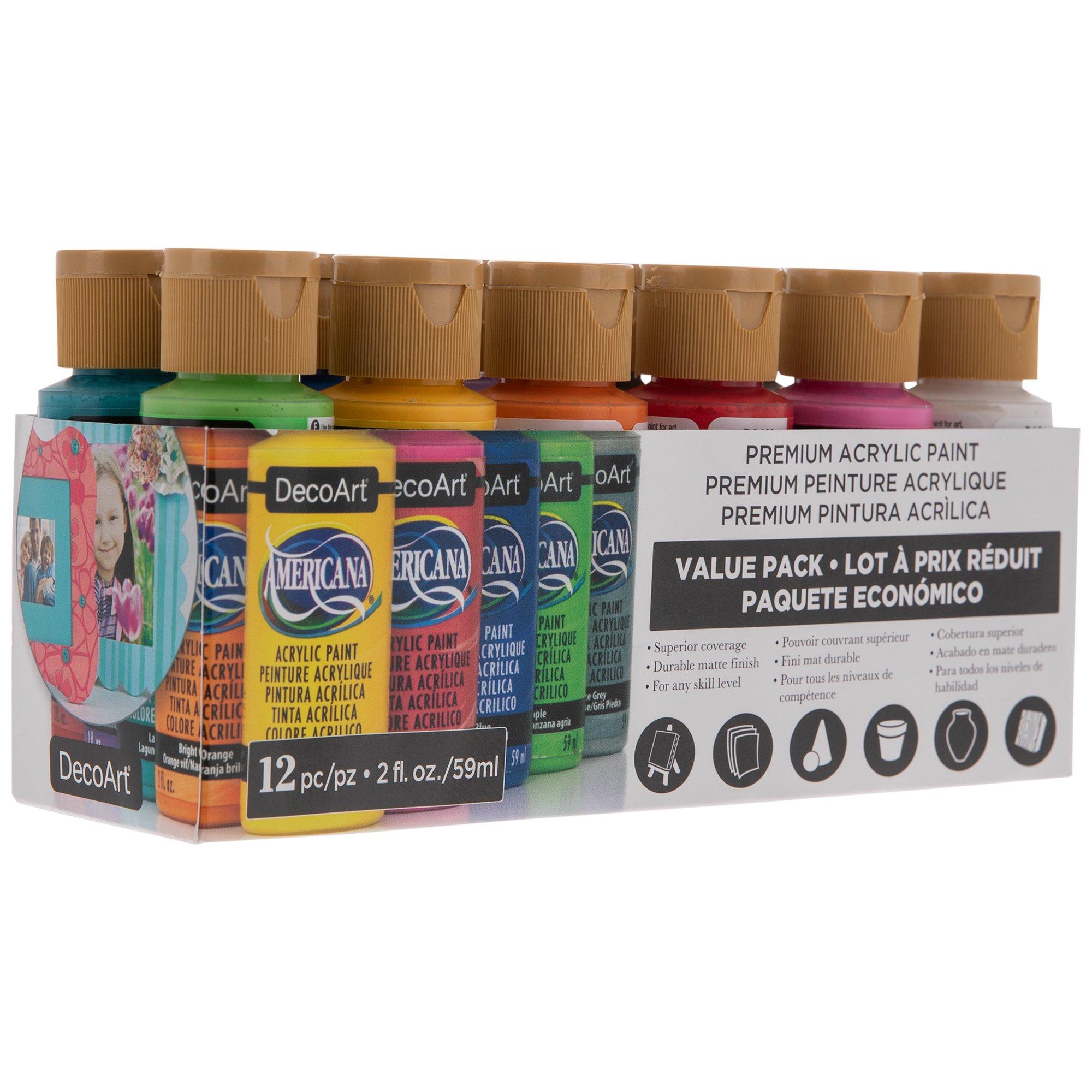 Colour Block Acrylic Paint Set - 12pc