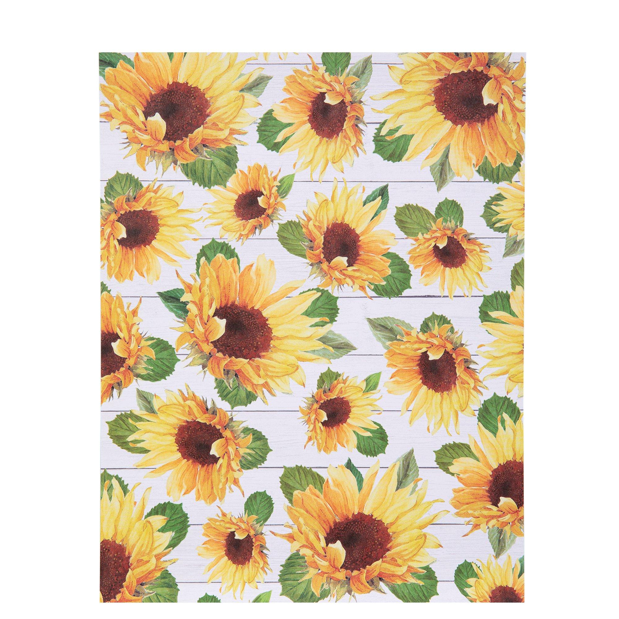 White Wood & Sunflowers Scrapbook Paper - 8 1/2 x 11, Hobby Lobby