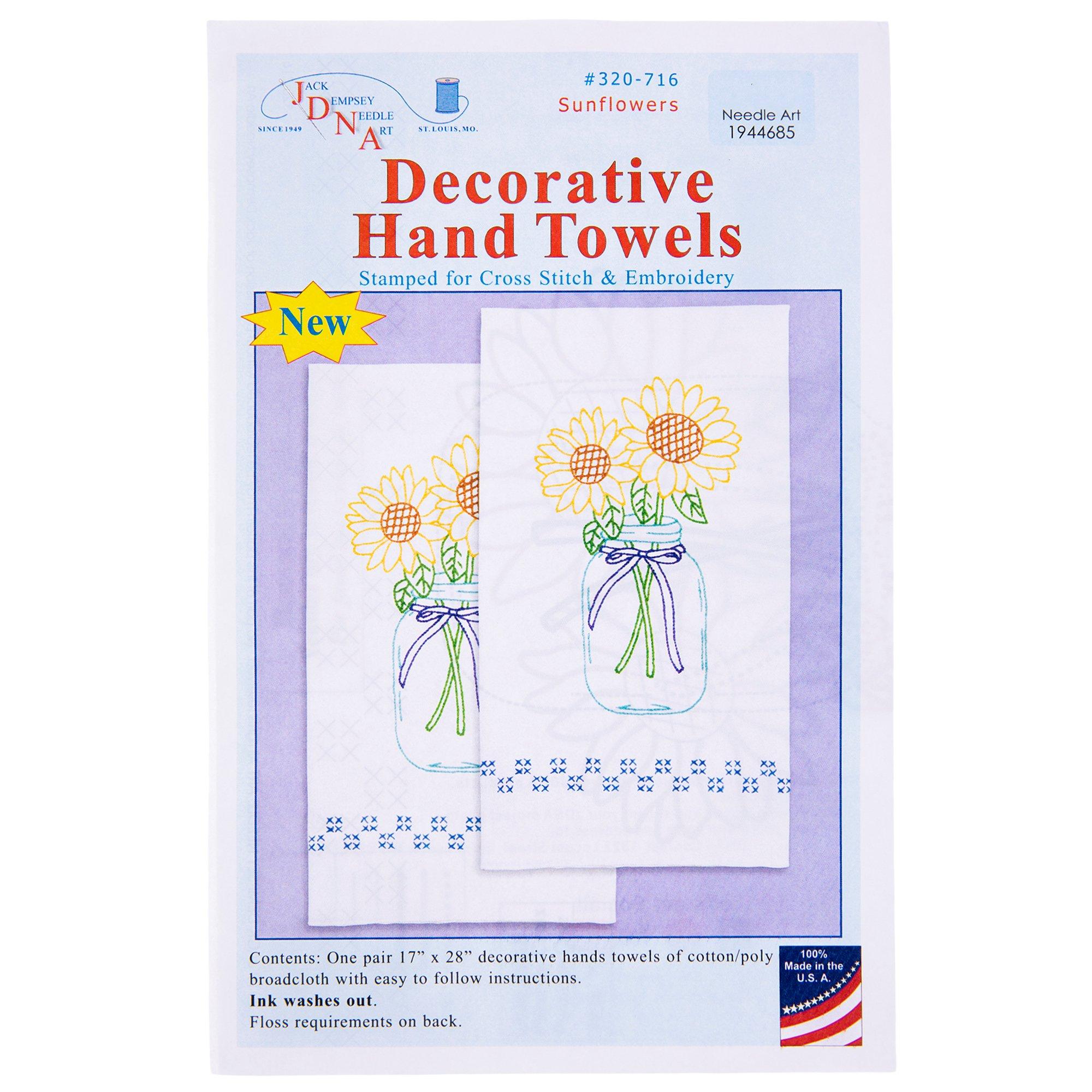 Sunflower Decorative Cross Stitch & Embroidery Hand Towels Kit Hobby Lobby 1944685