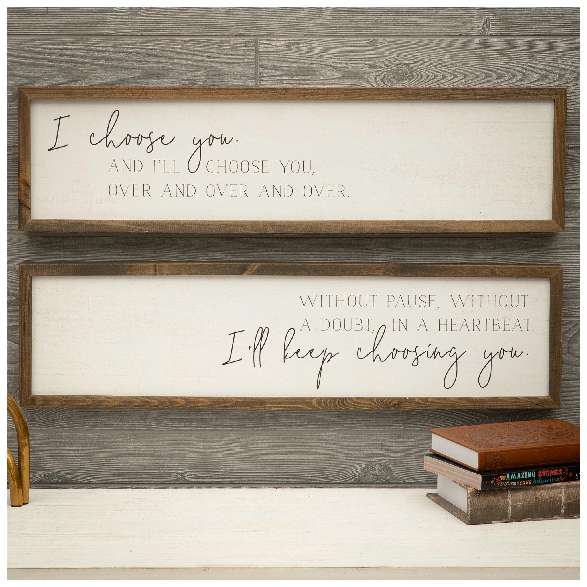 I Choose You Framed Wood Wall Decor Set