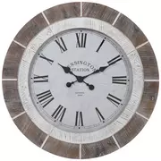 Brown & White Wood Wall Clock