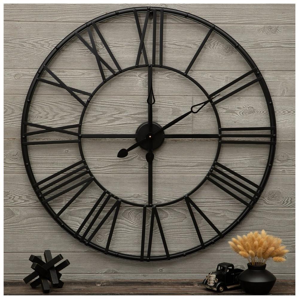 Black Modern Metal Wall Clock