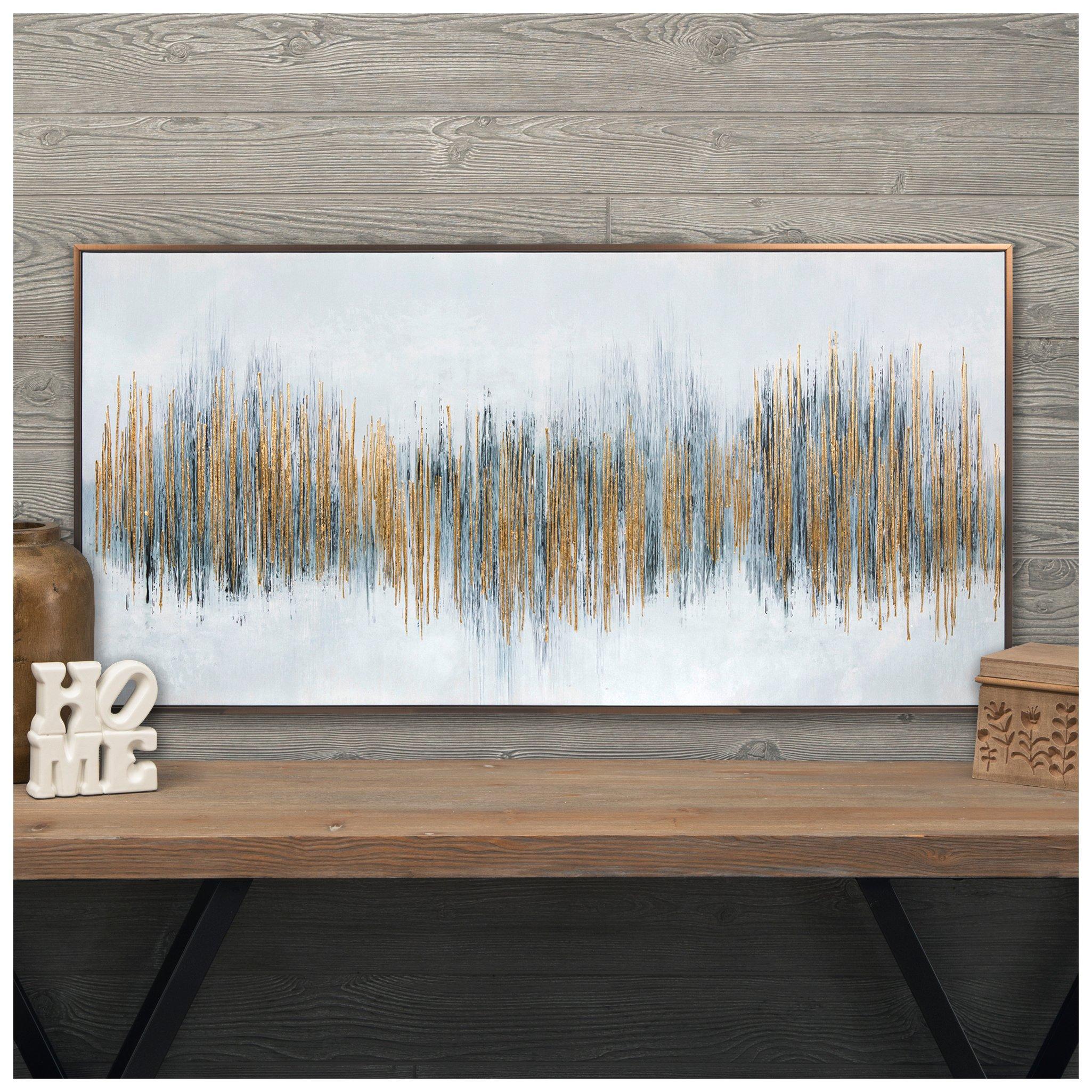 Gold & Blue Modern Art Canvas Wall Decor | Hobby Lobby | 1950781