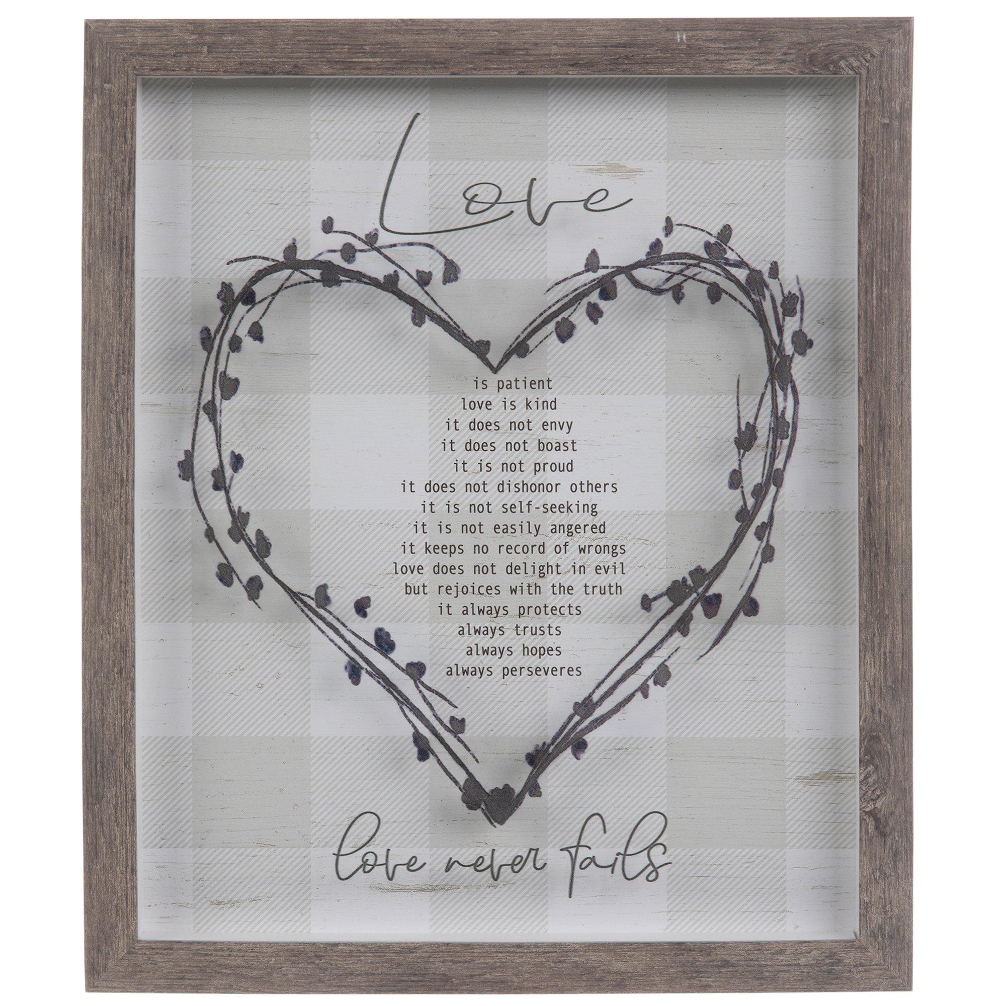 Love Is Patient Heart Framed Wall Decor Hobby Lobby 1951573