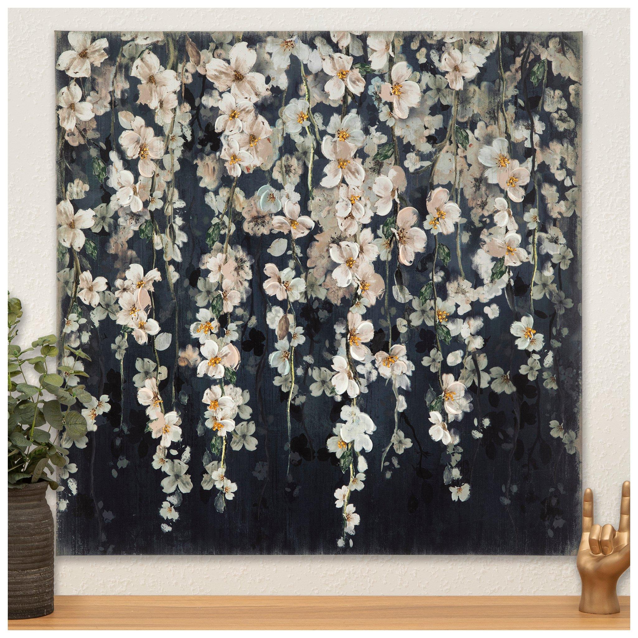 花卉圖7 Blue & Pink Floral Vines Canvas Wall Decor | Hobby Lobby