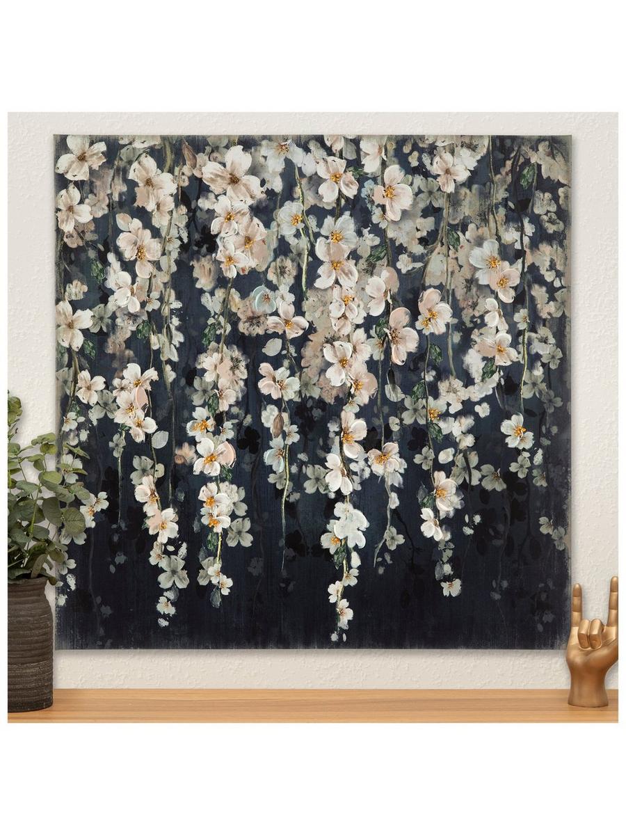 floral art✼•• Crystal Art Gallery Blue Floral Framed Wall Decor 20x20 for