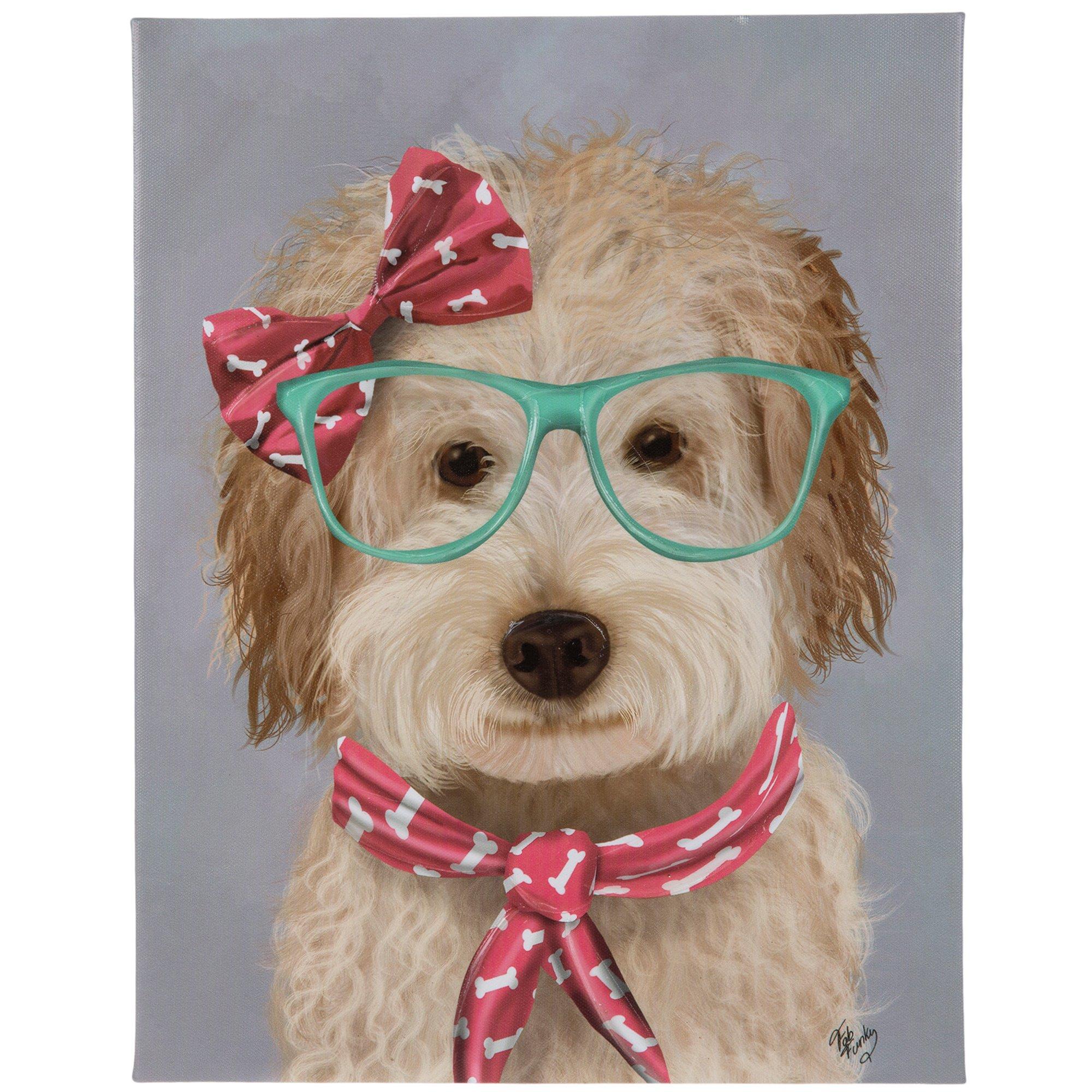 Labradoodle With Glasses Canvas Wall Decor Hobby Lobby 1953447
