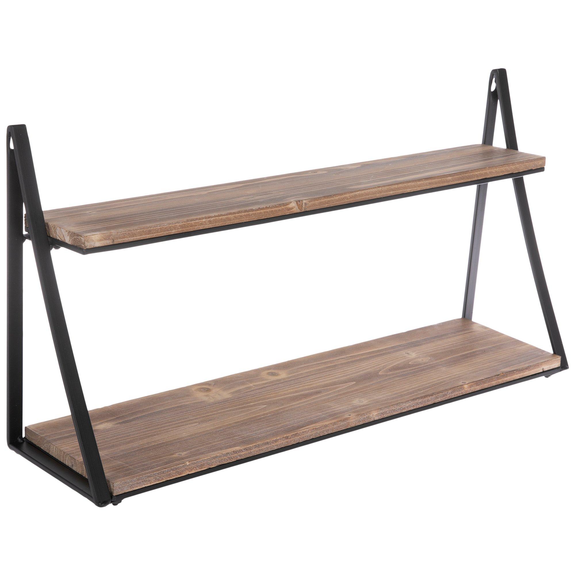 Brown & Black Round Four-Tiered Wood Shelf, Hobby Lobby