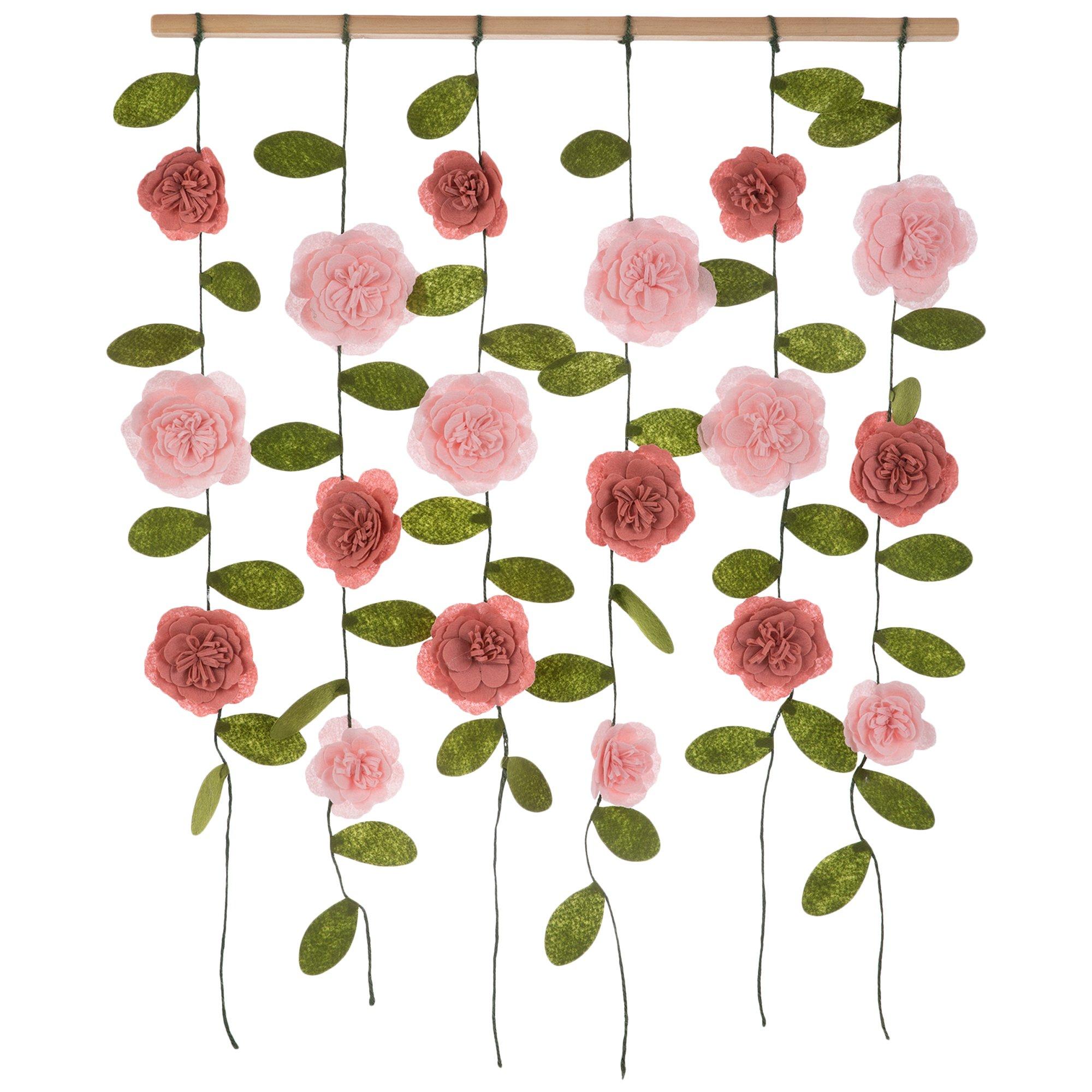 Pink Hanging Flowers Wood Wall Decor, Hobby Lobby