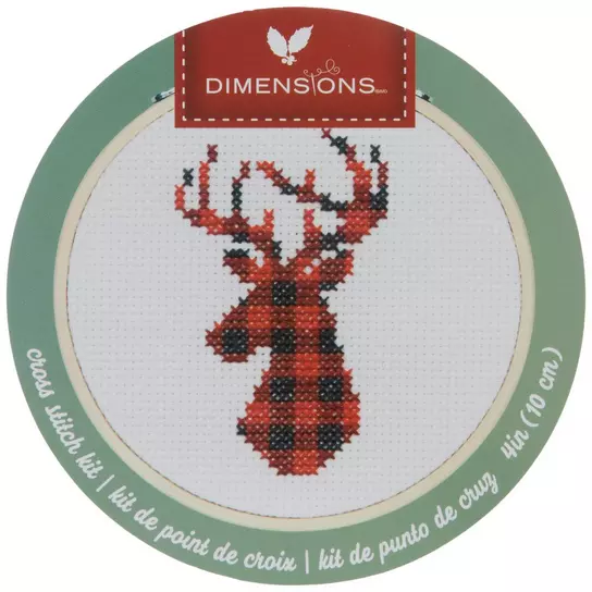 Embroidery Kit Flowers Plants Pattern With Hoop Printed Embroidery Cross  Stitch Punch Needle Embroidery Thread Kit-deer