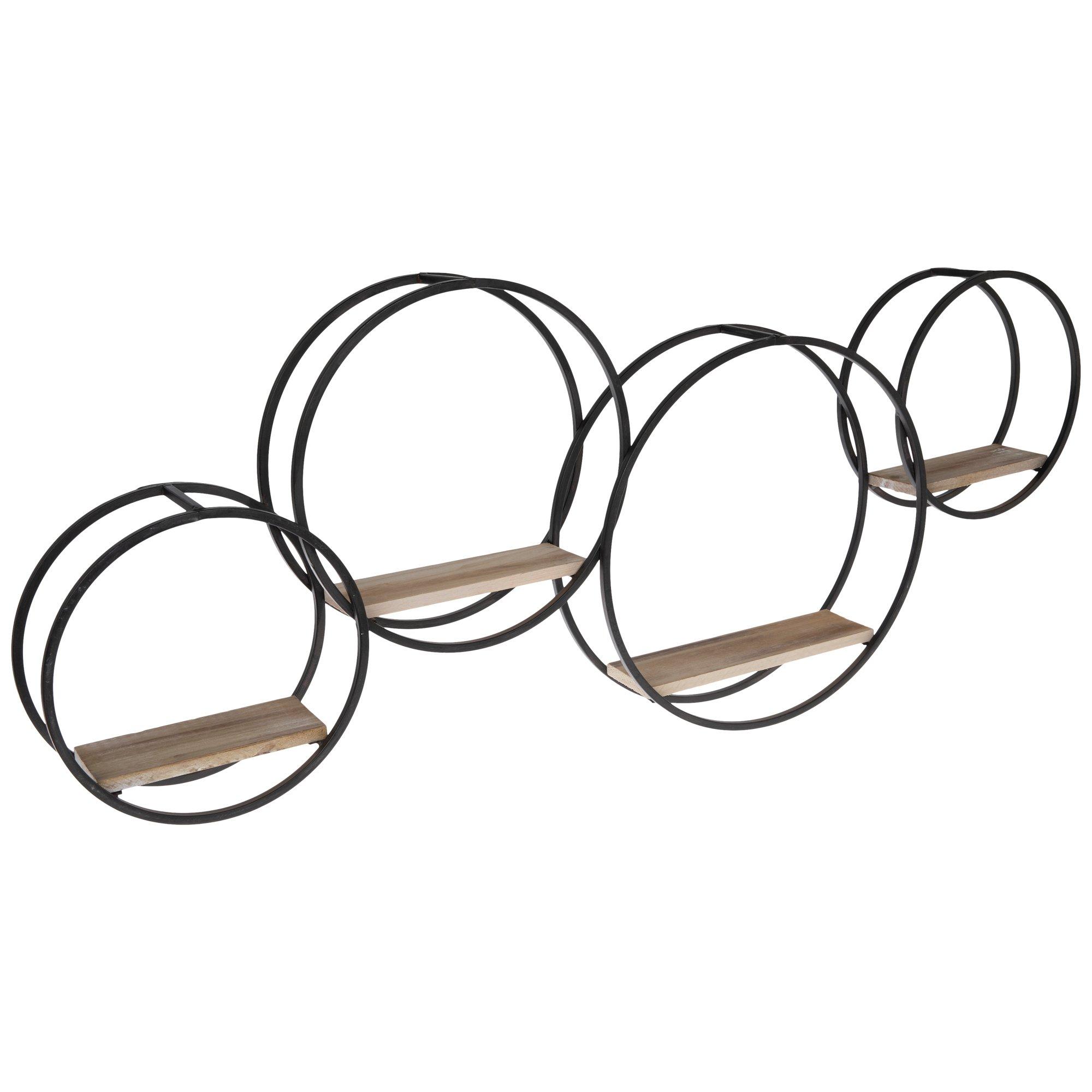 Black & Natural Overlapping Metal Wall Shelf Hobby Lobby 1954429