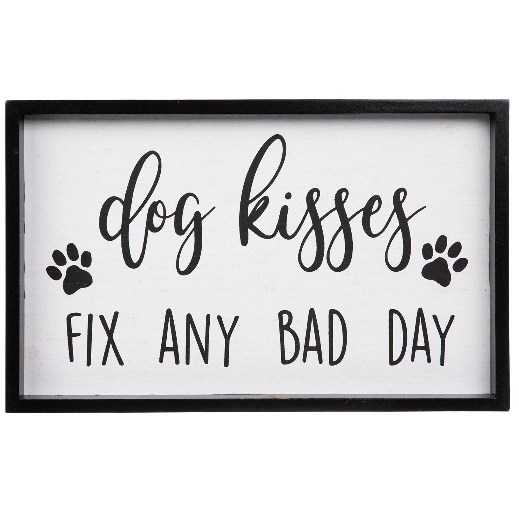 1PC Dog Kisses Fix Everything Sign Wooden Hanging Wall Sign,Dog Decor Gift  For Dog Mom, Dog Stuff, Dog Room Decor, Dog Lovers Gifts, Pet Lovers Gifts,  Dog Wall Decor, Dog Signs for