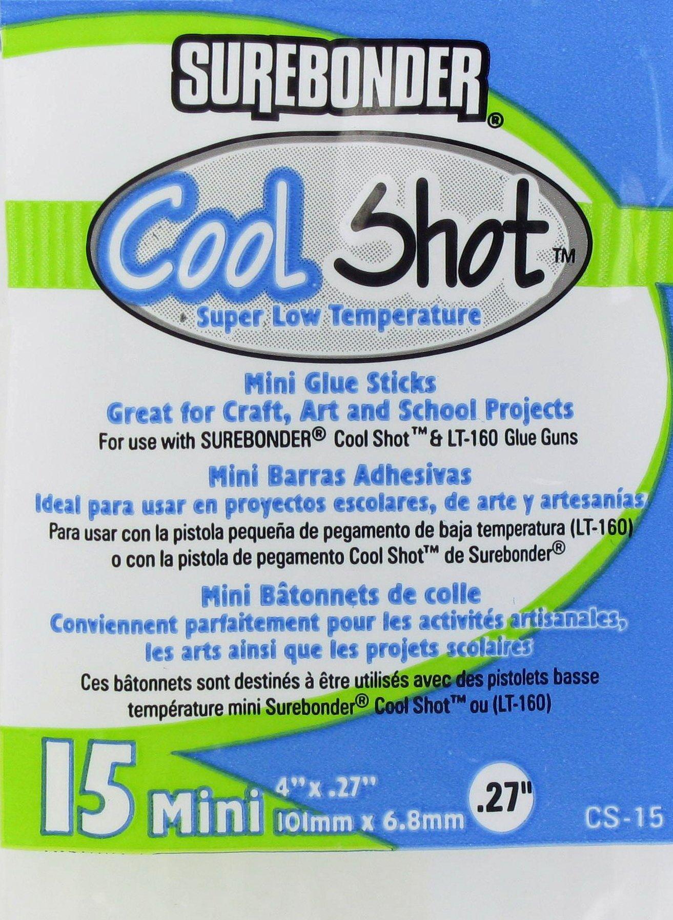  Surebonder CS15 CoolShot Low Temp Glue Sticks, 4, 15 per Pack  (FPRCS15) : Arts, Crafts & Sewing