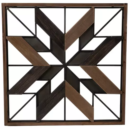 Square Geometric Wooden Wall Art