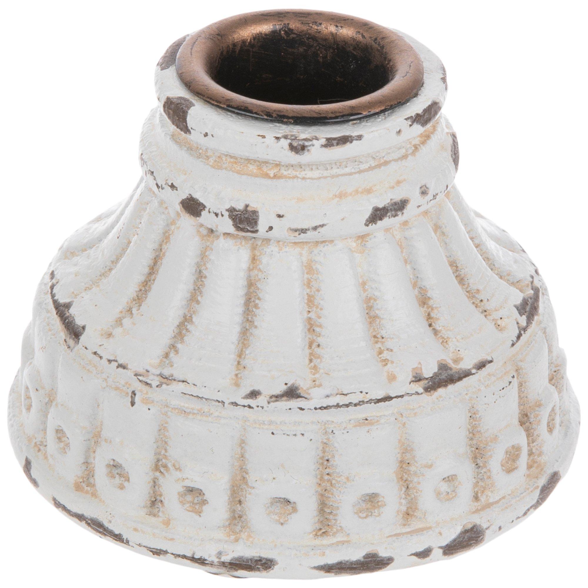 White Rustic Round Candle Holder Hobby Lobby 1956259