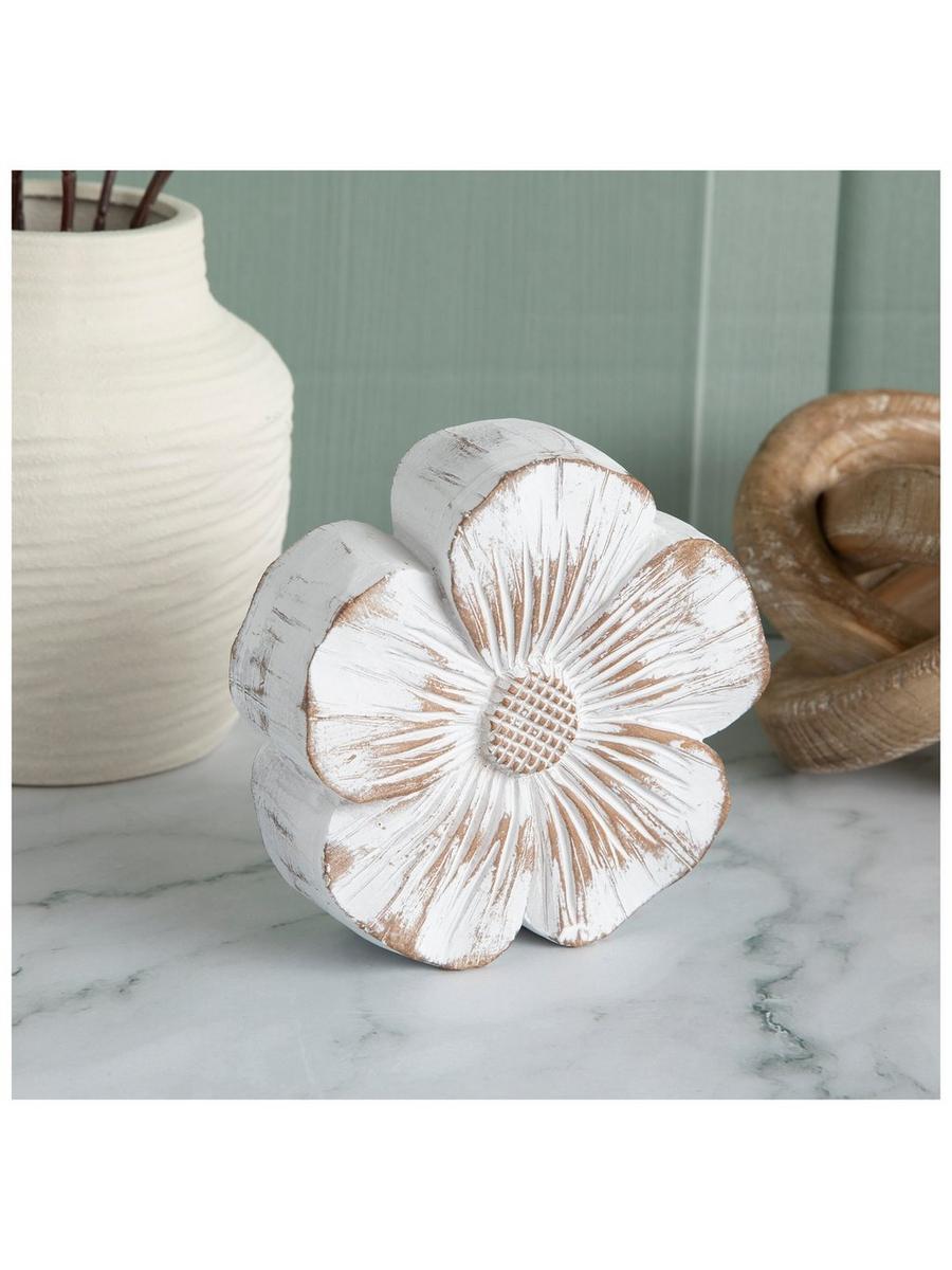 Whitewash Wood Look Flower Figurine | Hobby Lobby | 1958883
