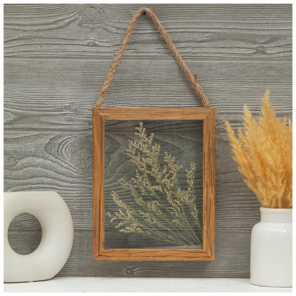 Dried Purple White Flowers Framed Wall Decor