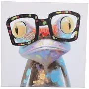 Frog With Glasses Canvas Wall Decor