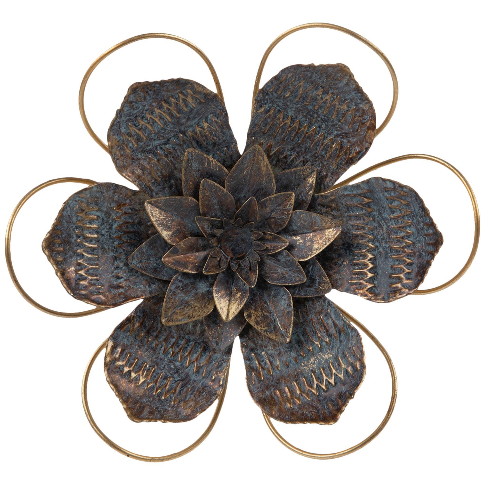 Blue & Gold Flower Metal Wall Decor | Hobby Lobby | 1965573