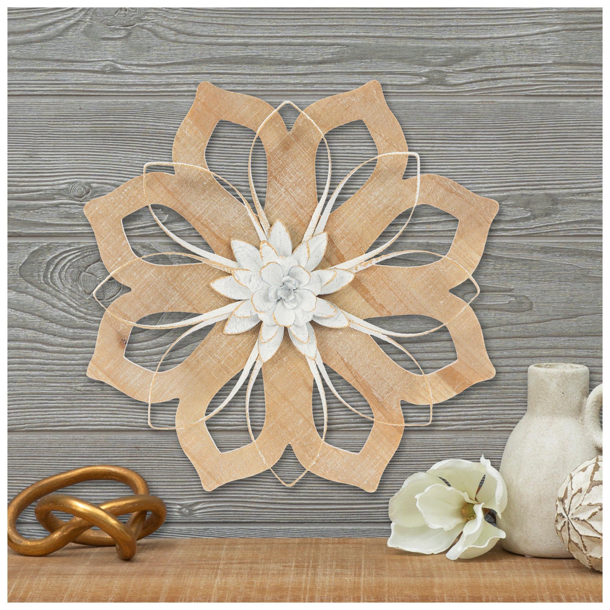 Whitewash Flower Wood Wall Decor | Hobby Lobby | 1965664