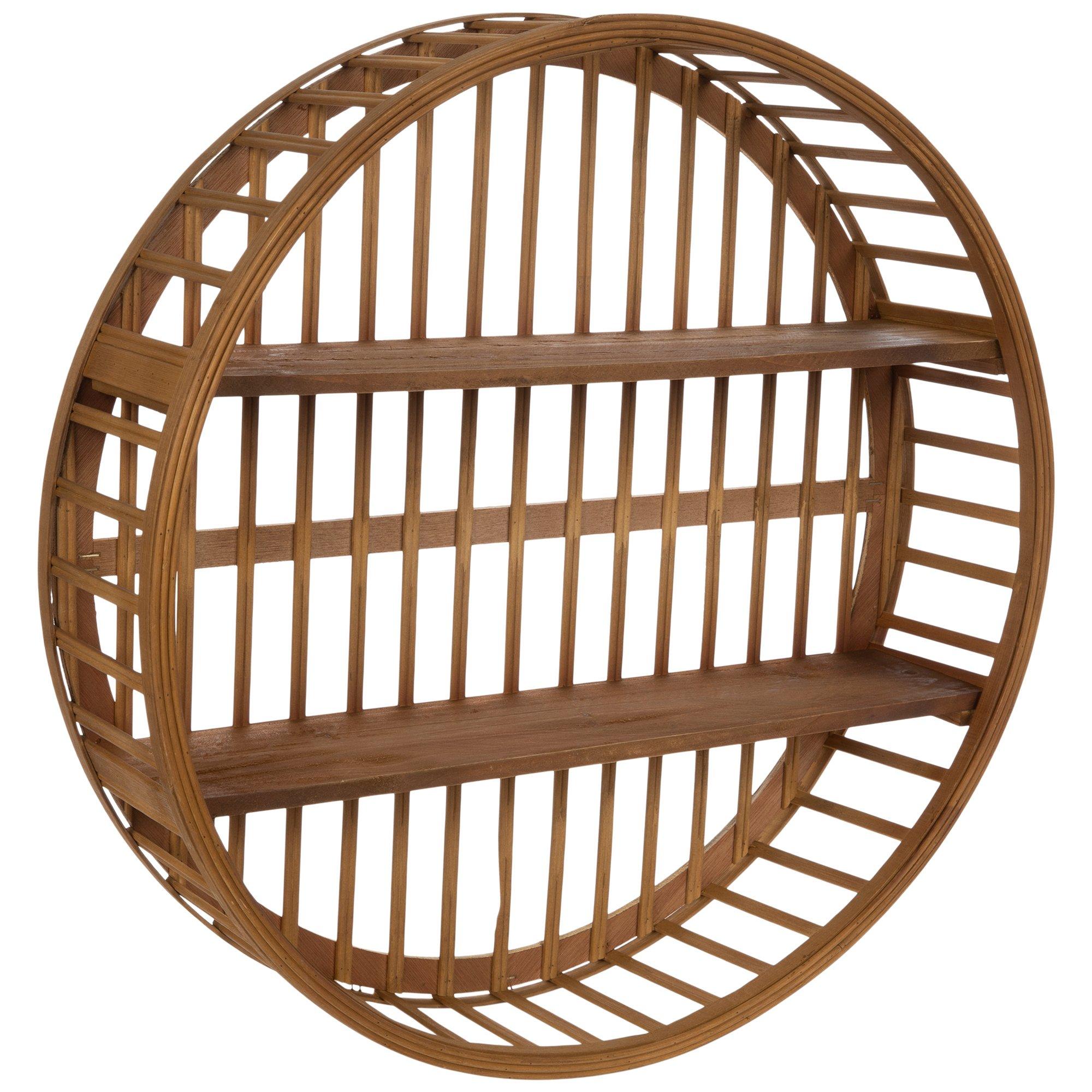 Natural Round TwoTiered Wood Wall Shelf Hobby Lobby 1965771