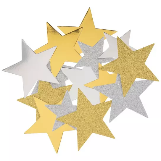 Star Dazzles™ Stickers, gold & silver glitter