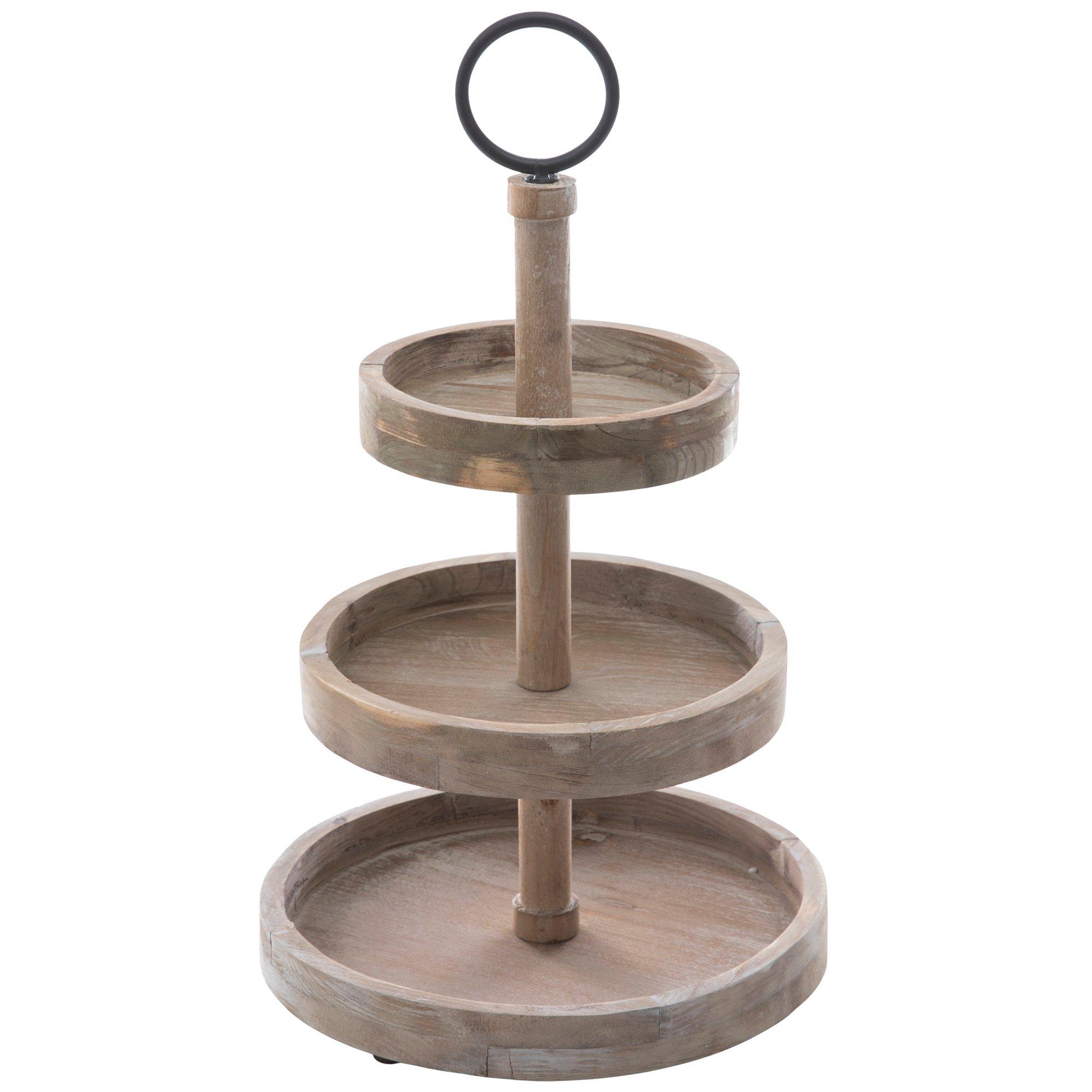 Whitewash ThreeTiered Wood Tray Hobby Lobby 1966506