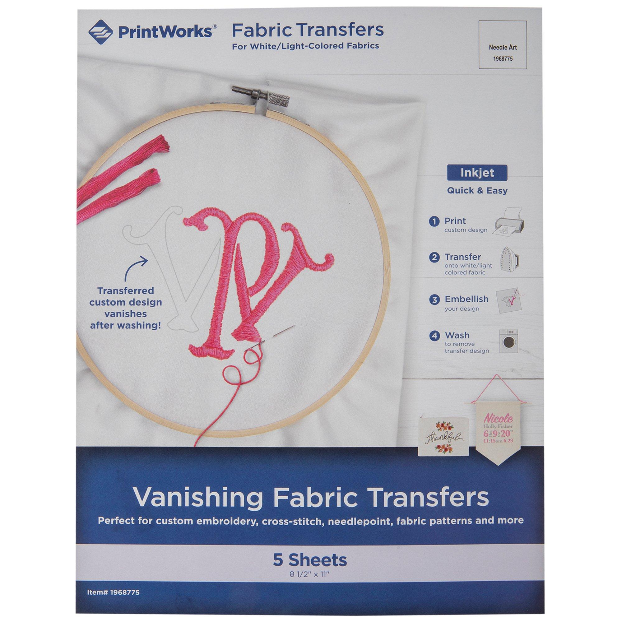 Inkjet Vanishing Fabric Transfers, Hobby Lobby