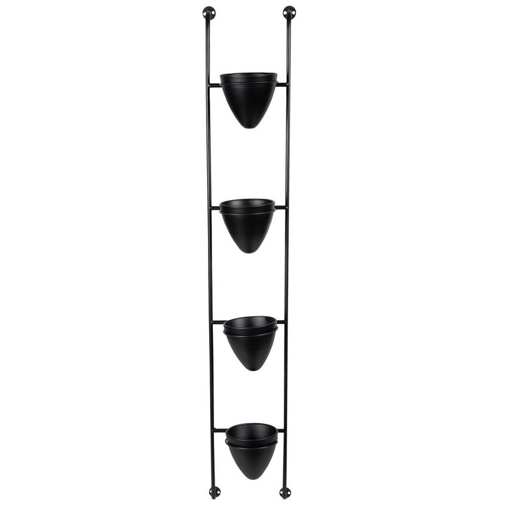 Matte Black Metal Wall Planter