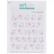 Floral Alphabet Embroidery Transfer Sheet