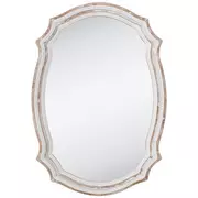 Whitewash Scalloped Wood Wall Mirror